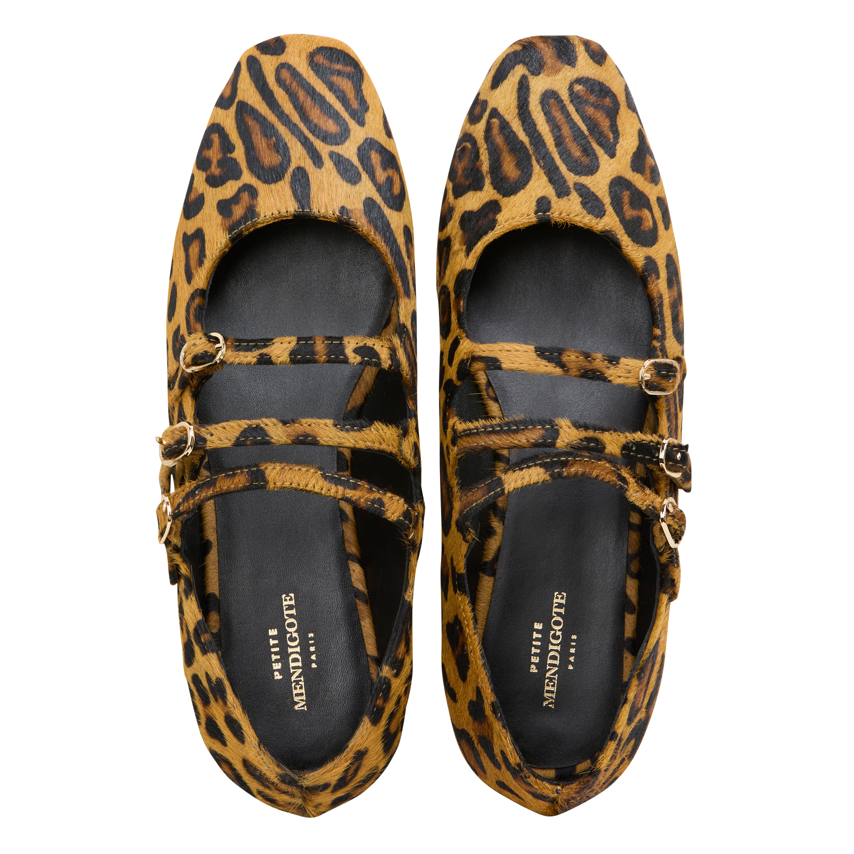 CAMILLE - Ballerines en cuir imprimé léopard | Multicolore
