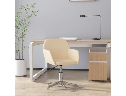 VIDAXL - Chaise de bureau Chaise pivotante de bureau crème tissu
