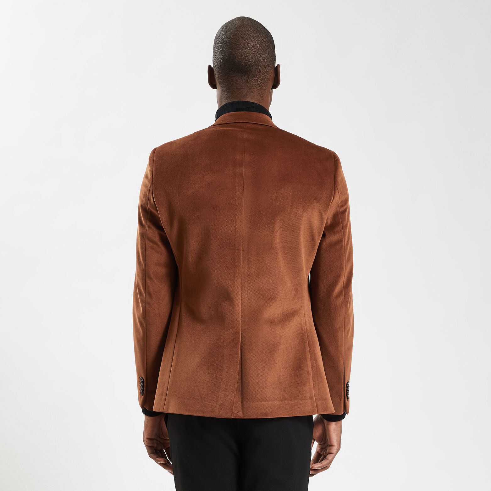 Veste slim en velours Marron