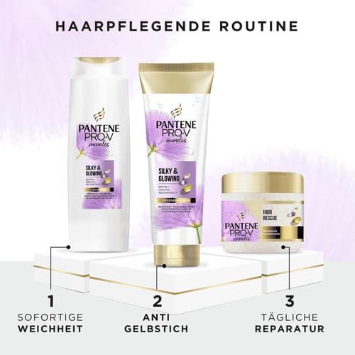 Pantene Pro-V Miracles Silky & Glowing Shampoo mit Biotin und Keratin Reconstruct