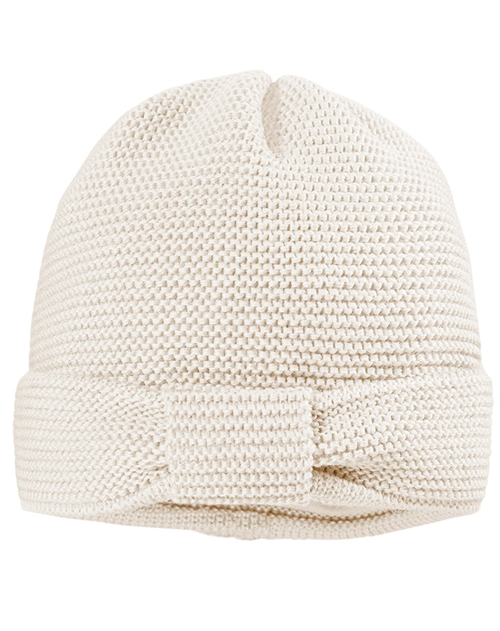 Woll-Mütze TURBAN  in wollweiß