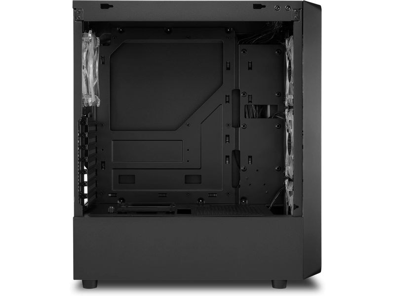 Sharkoon PC-Gehäuse TK4 RGB Midi-ATX-Gehäuse mit vier vorinstallierten 120-mm-Lüftern mit adressierbaren RGB-LEDs