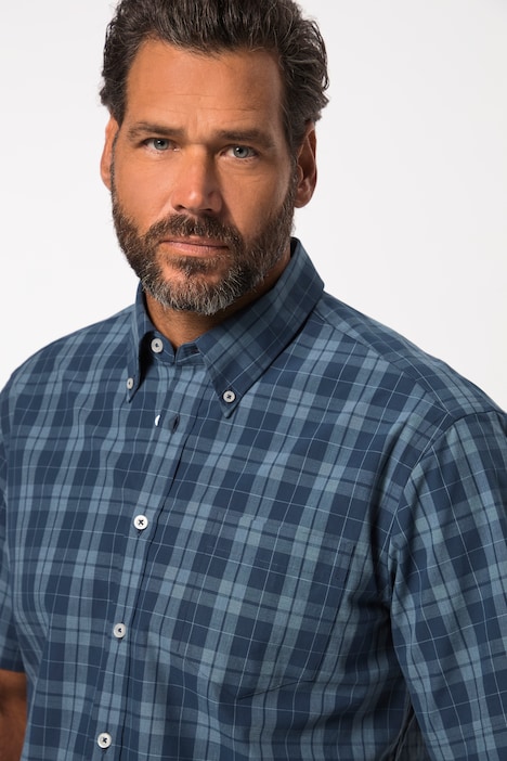 Karohemd, Halbarm, Buttondown-Kragen, Modern Fit, bis 8 XL