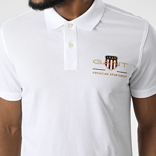 Polo Manches Courtes Archive Shield Pique 2002014 Blanc