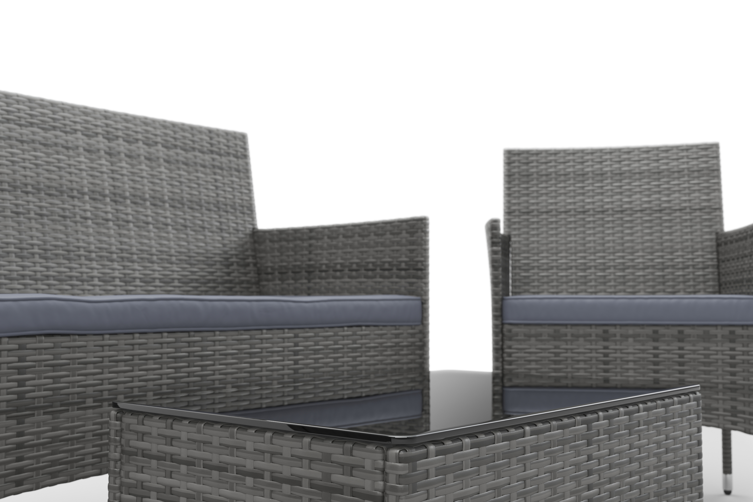 Gartenset Rattan MALIA grau/anthrazit