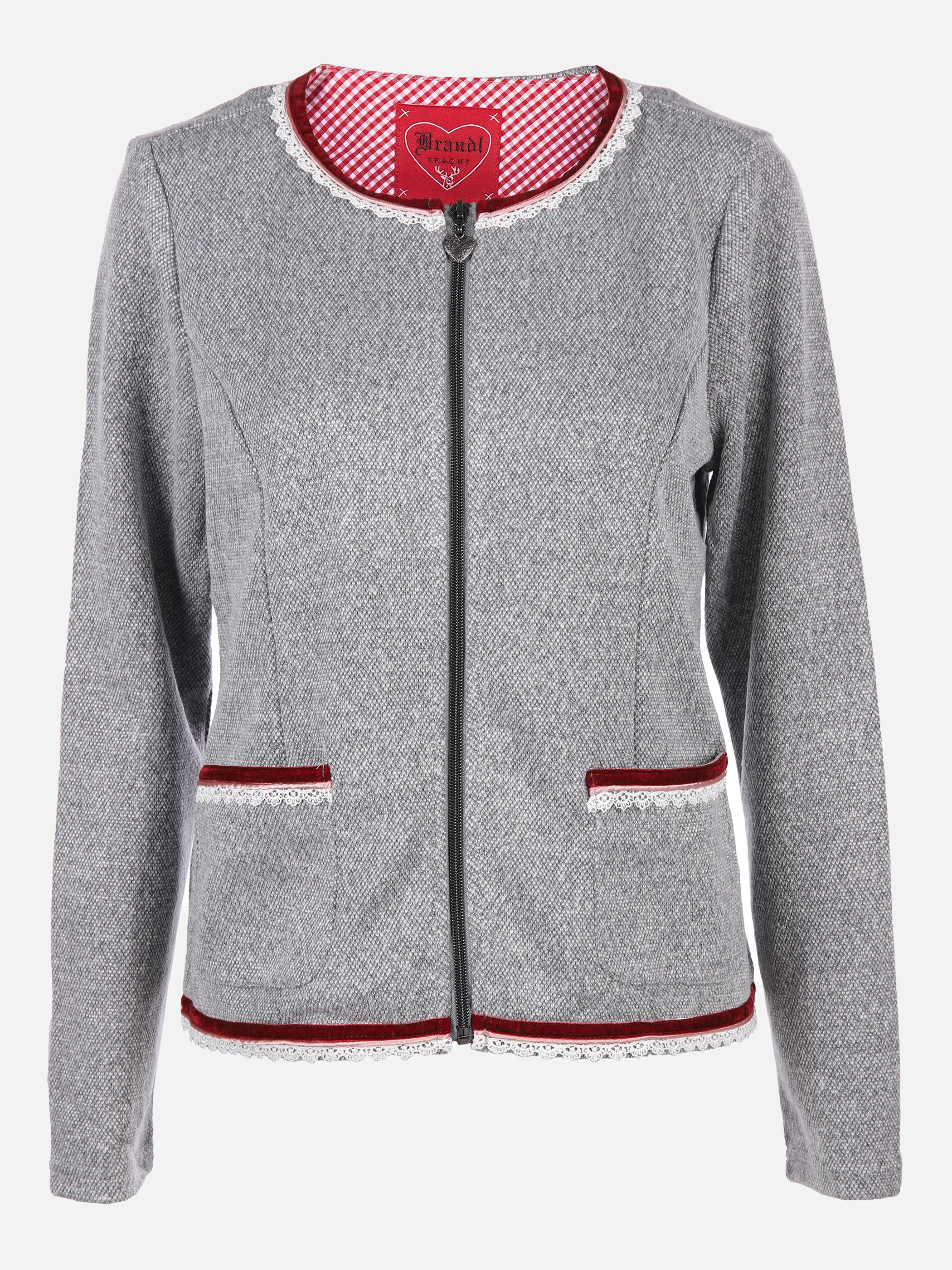 Damen Trachten Cardigan mit Spitzenbordüre