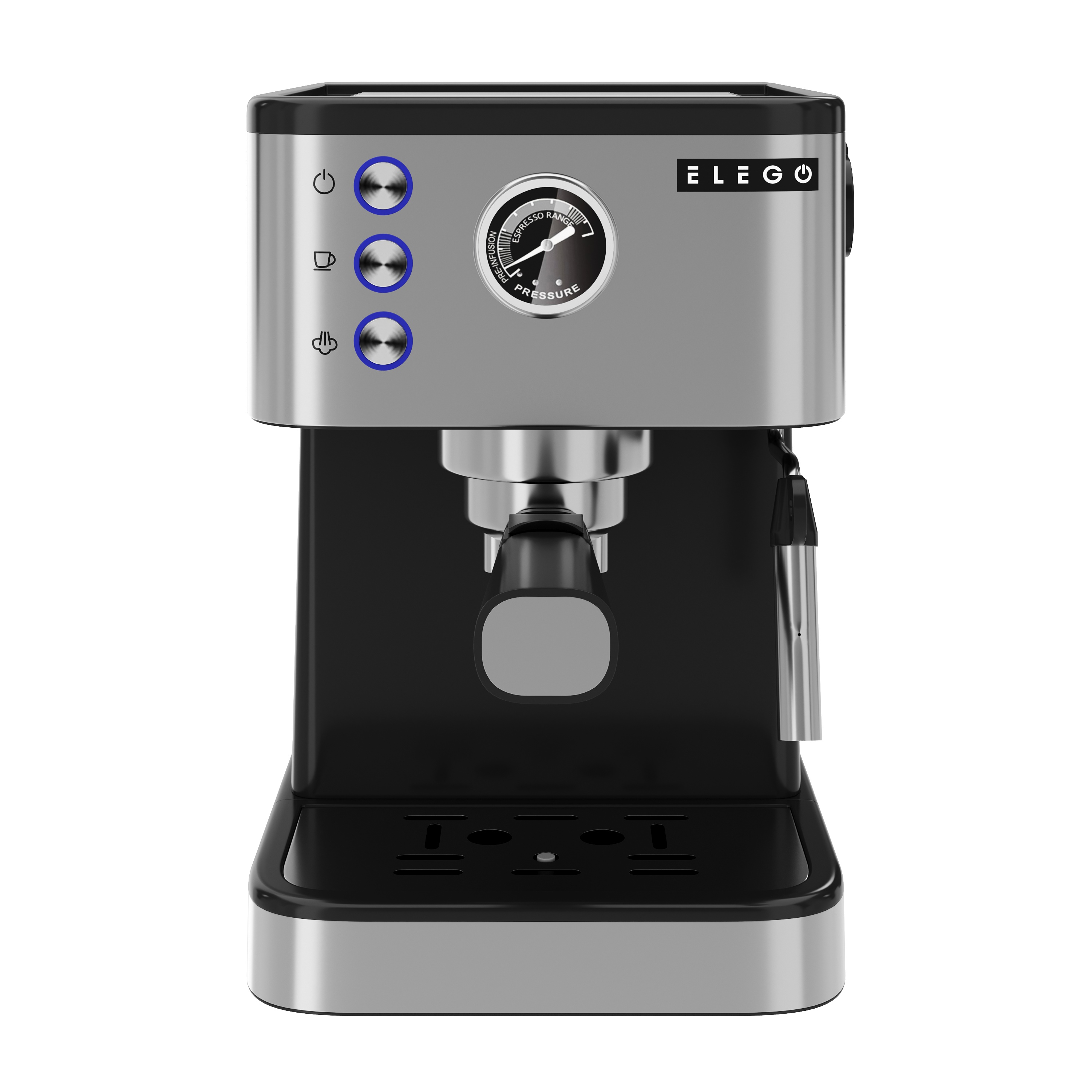 Siebträgermaschine BARISTA Edelstahl 20 bar