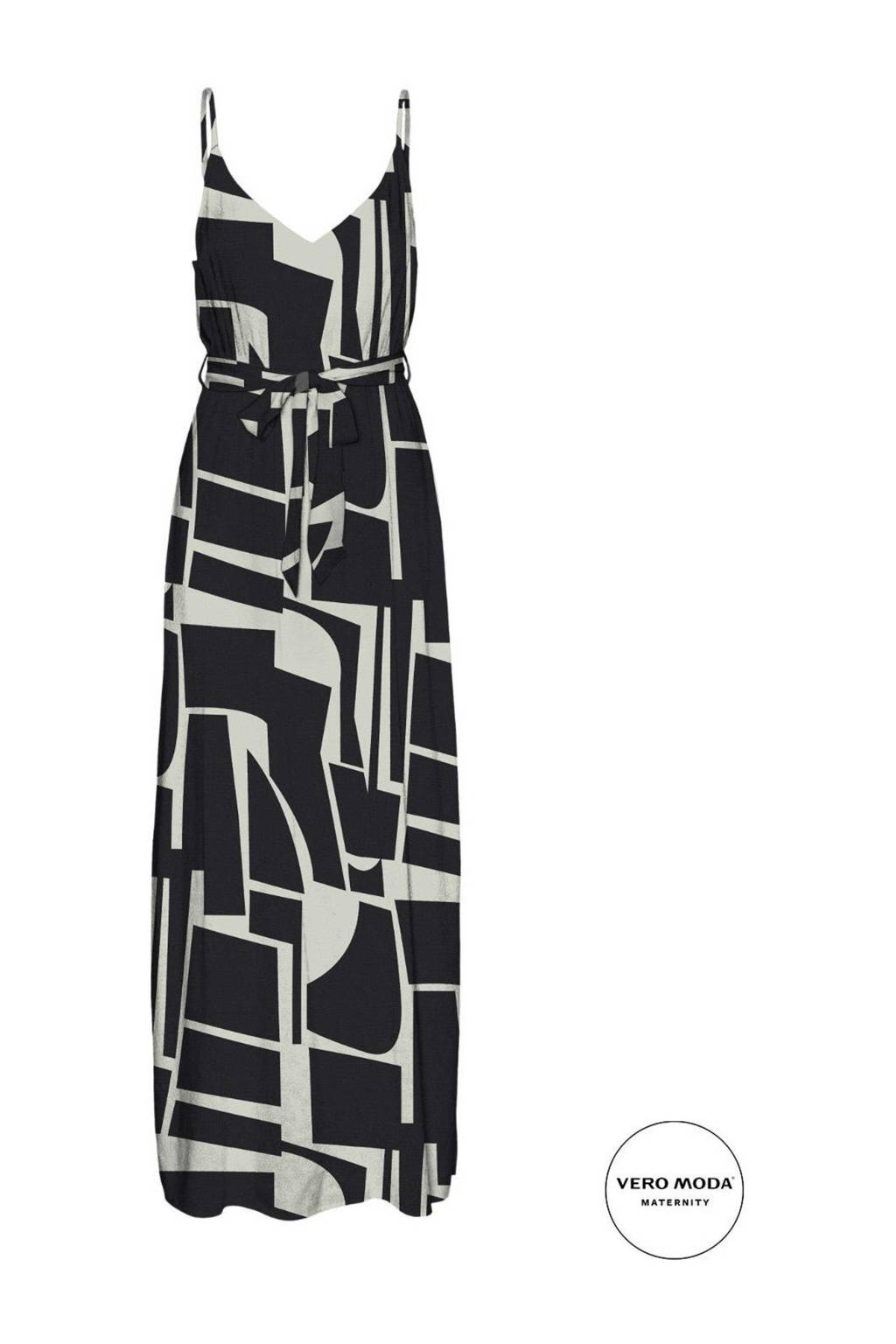 VERO MODA MATERNITY zwangerschapsjurk met all over print zwart/wit