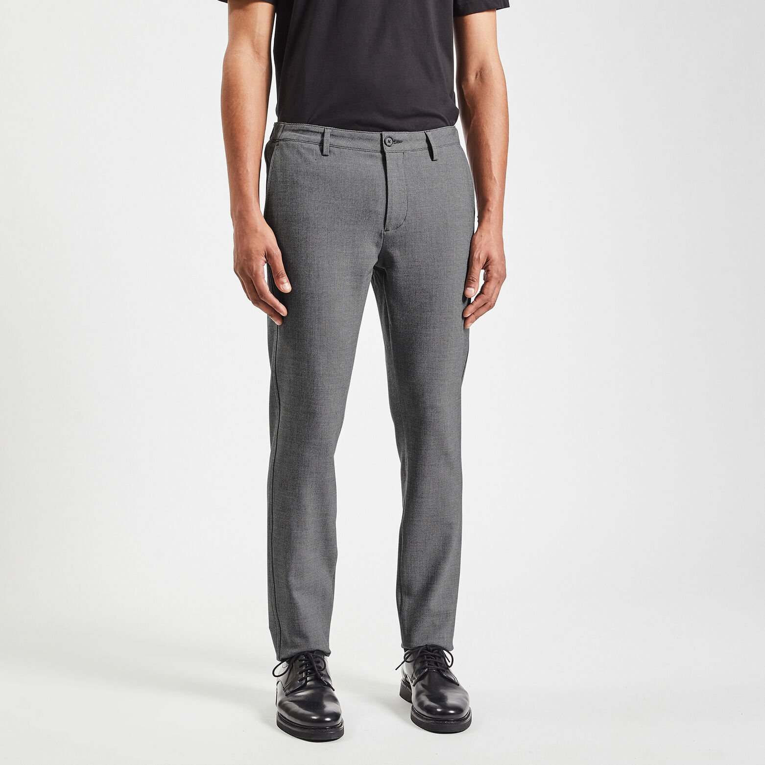 Pantalon chino slim elastiqué reliefé Gris clair
