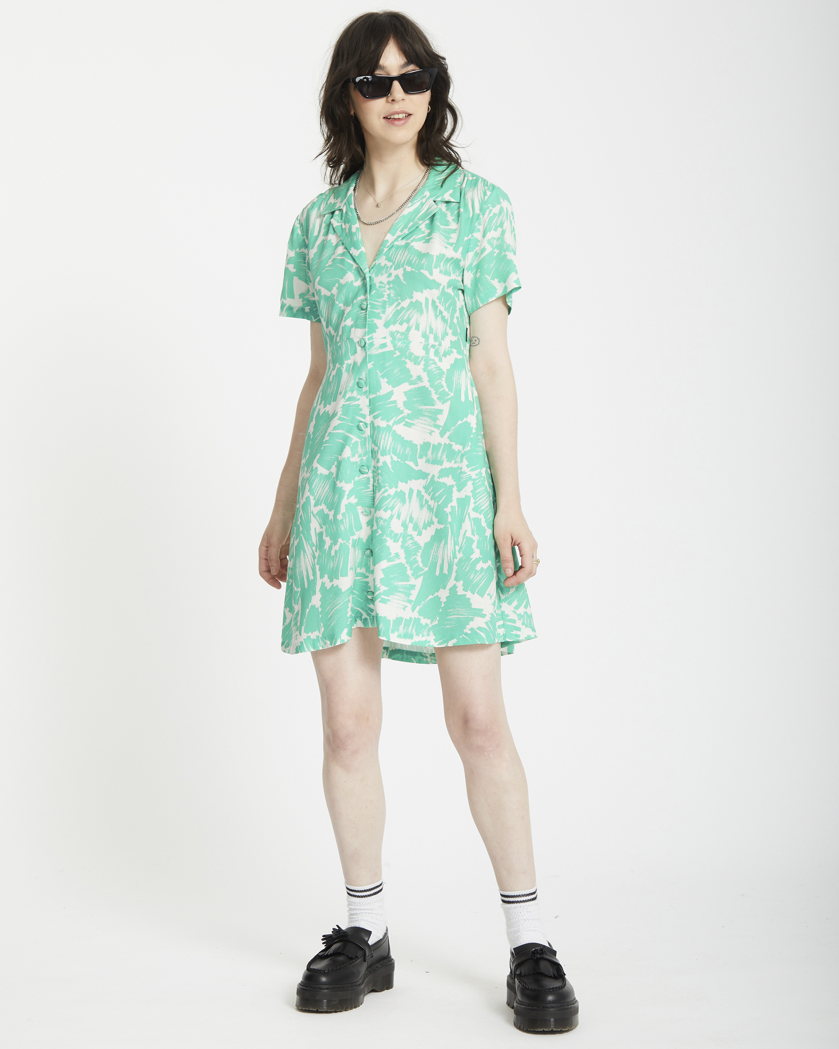 Volcom FA Alix Shirt Dress Jade