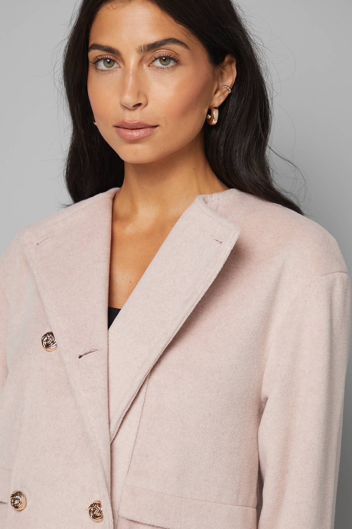 Wallis Manteau à Double Boutonnage avec Détail Écharpe