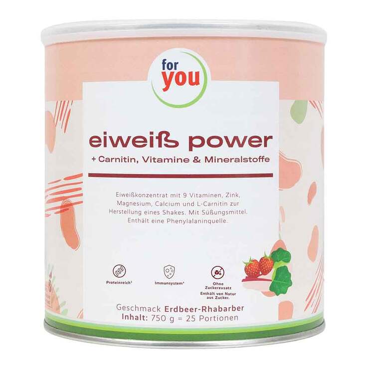 For You Eiweiß Power Erdbeer-Rhabarber, 750 g