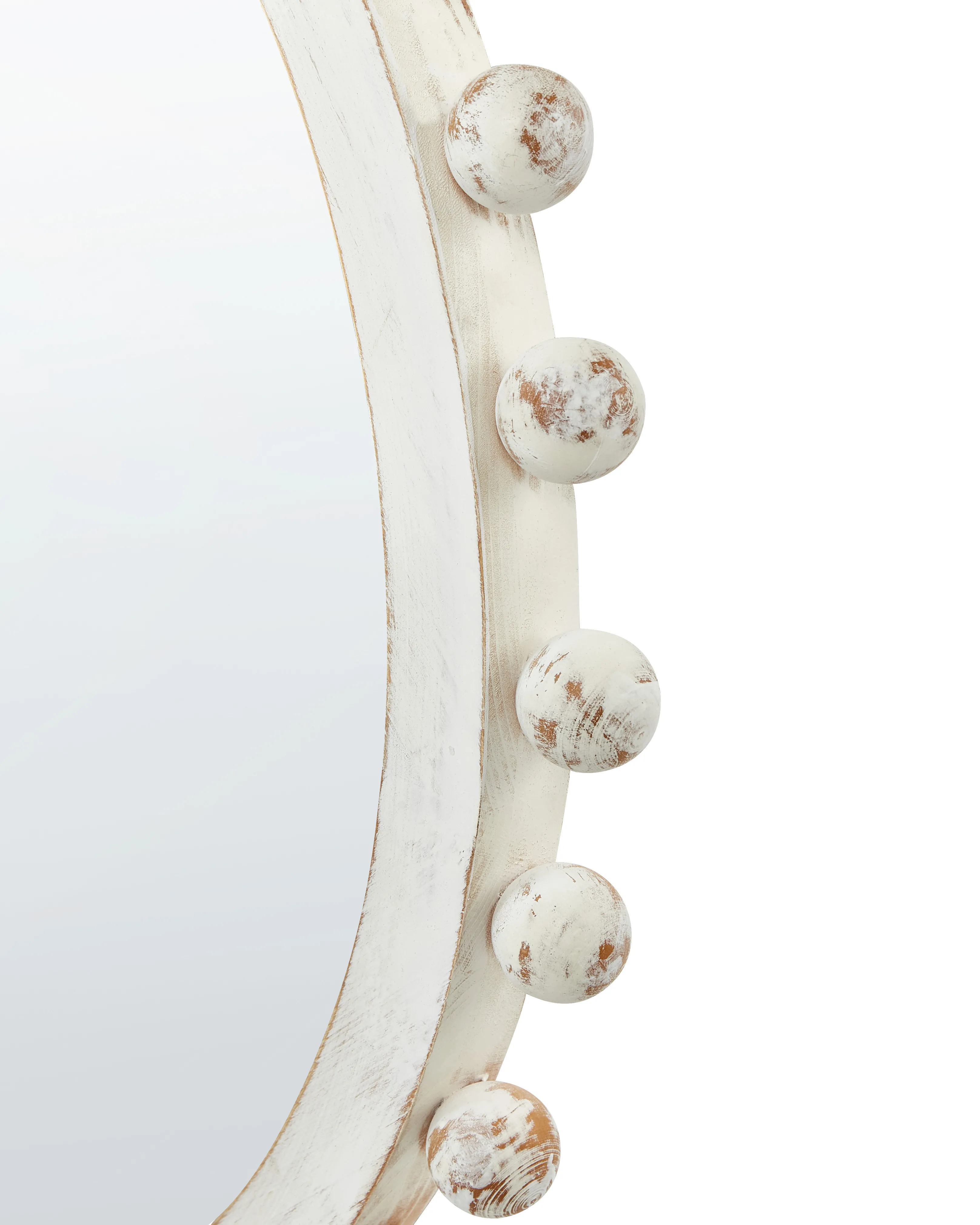 Wandspiegel TAZILLY 71 cm 71 cm Dennenhout Gebroken wit