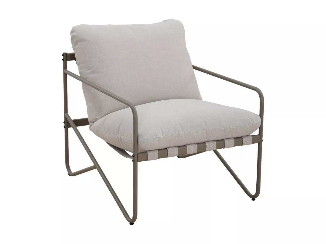 Salon de jardin en acier : un canapé 2 places, 2 fauteuils et une table basse - Gris - MILOPE de MYLIA