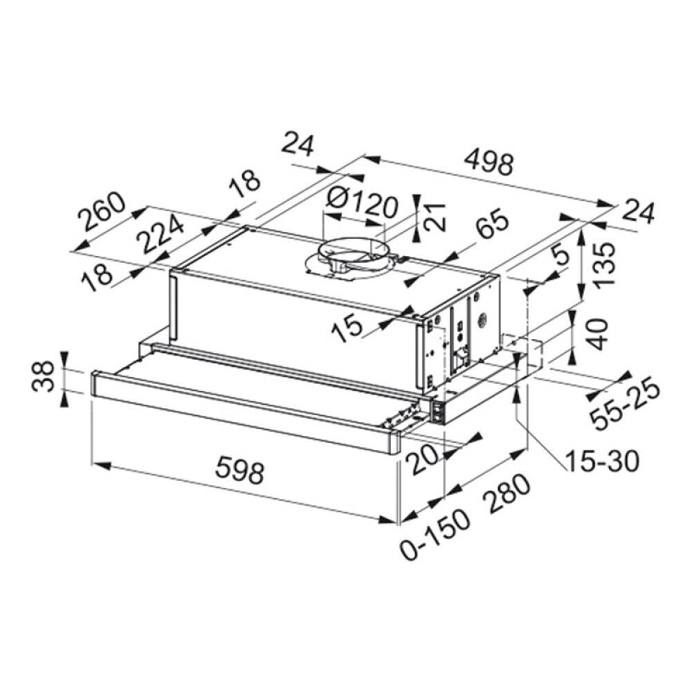 KJØKKENVIFTE FRANKE SMART PULL-OUT 60 CM HVIT