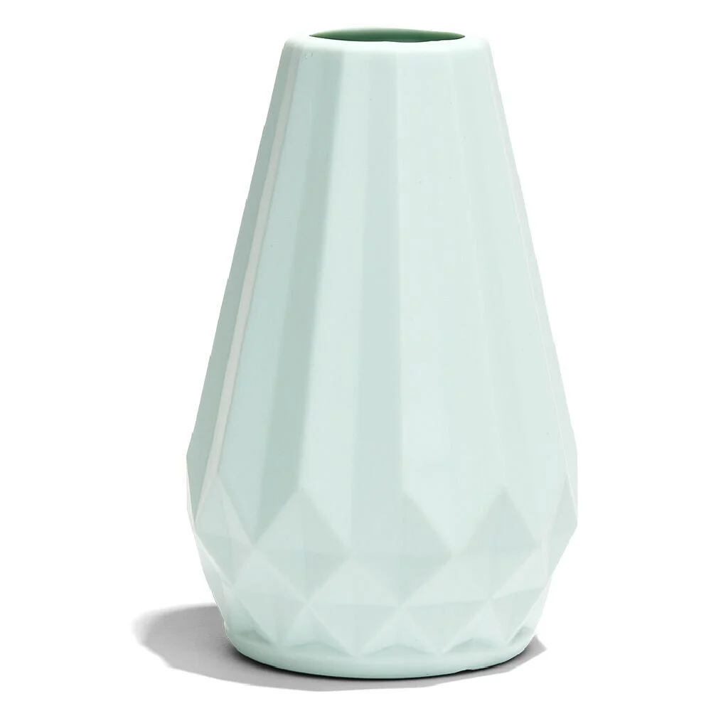 Vase plastique effet origami 7x4,5xH15cm - 4 coloris