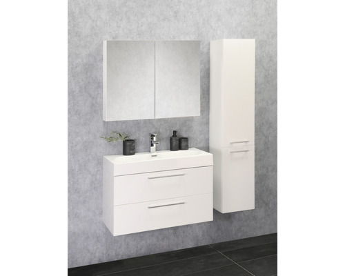 Somero 80 cm witte hoogglans wastafelmeubel