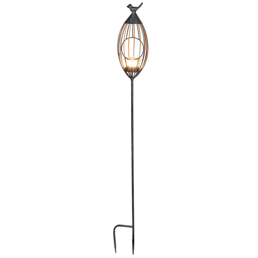 Gartenstecker Vogelkäfig 11x101cm Silber-Grau