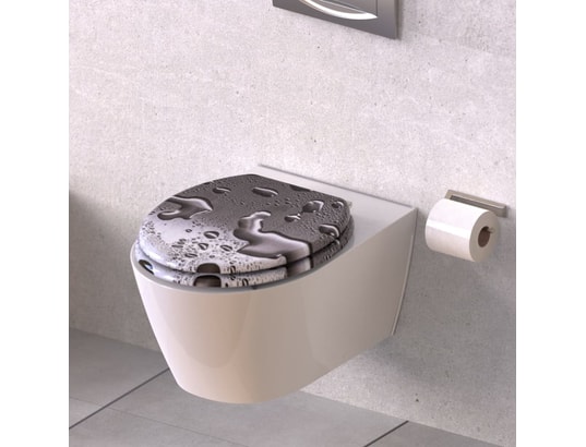 SCHUTTE - Schütte siège de toilette avec fermeture en douceur grey ste...