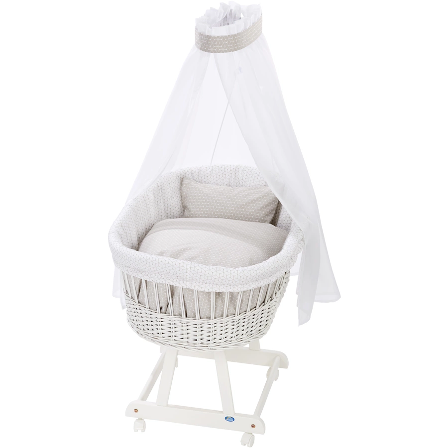 Alvi® Komplettstubenwagen Birthe weiß 944-8 Raute taupe