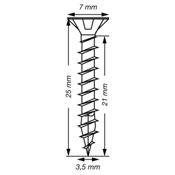 Spax schroef T-Star Plus geel 3,5x25 mm 250 stuks