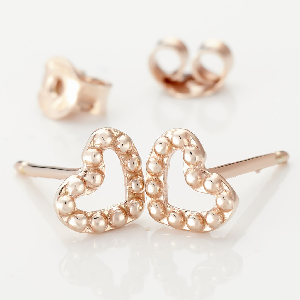 Boucles D'oreilles Puces Menel Argent Rose
