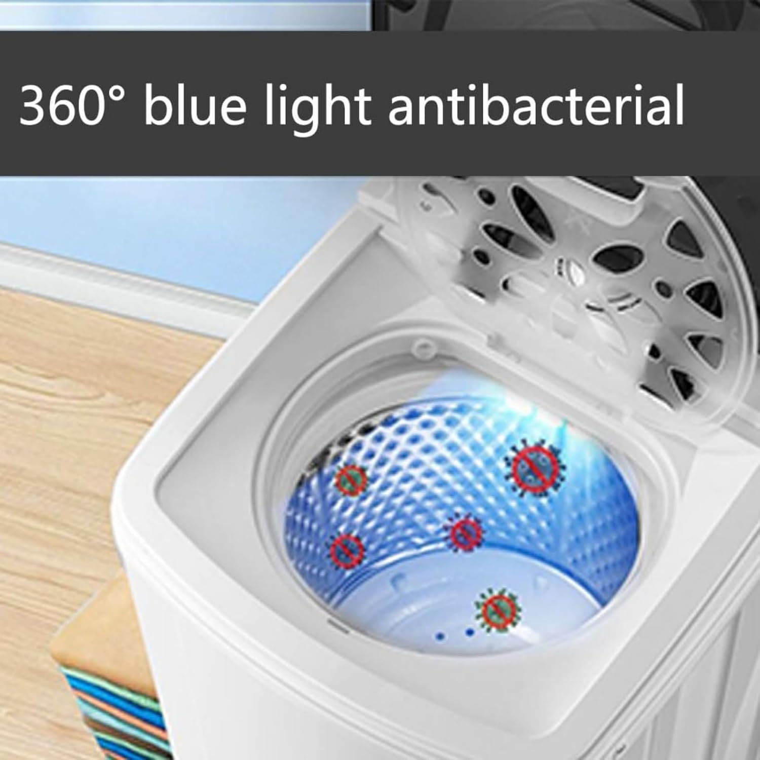 MGHRUE Sèche-Linge 10 Kg, Essoreuse À Économie D'énergie Et D'énergie, Lumière Bleue À 360 °, Sèche-Linge Portable 2800 TR/Min, Sèche-Linge À Évacuation par Gravité