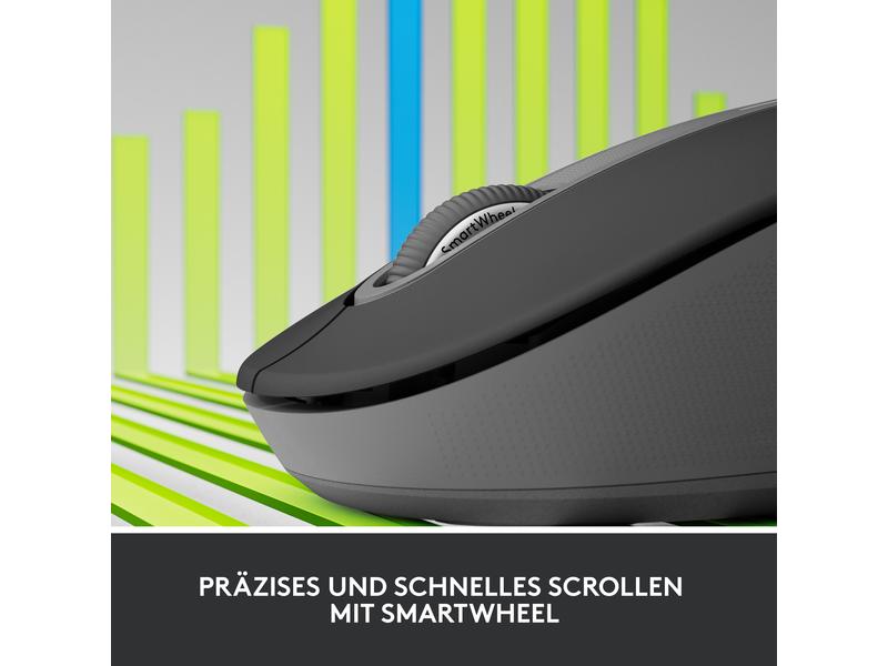 Logitech Maus Signature M650 for Business Graphite Präzise Wireless-Maus mit «Logitech SilentTouch»-Technologie