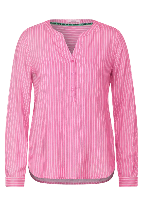 Viskose Streifenbluse - pink sorbet
