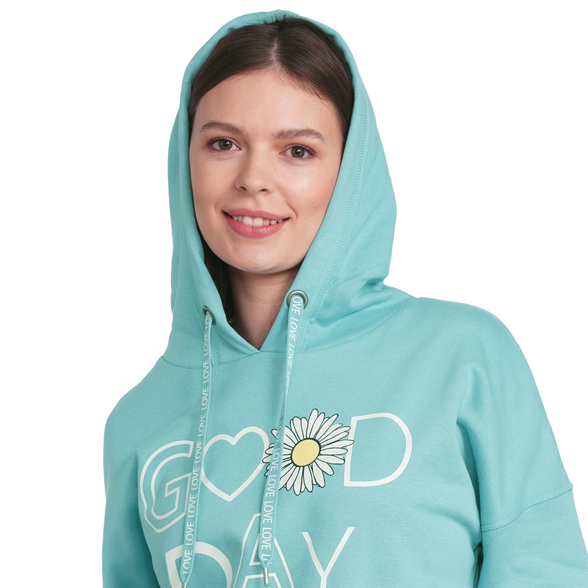 Gina Damen Sweatshirt mit Kapuze helltürkis