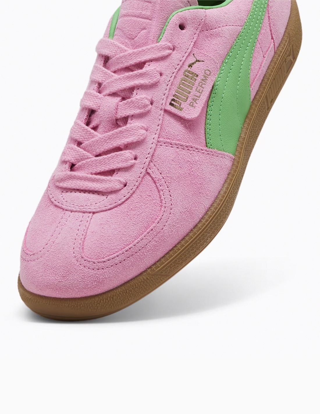 puma Sneakers Femme Palermo Rose/Vert Daim