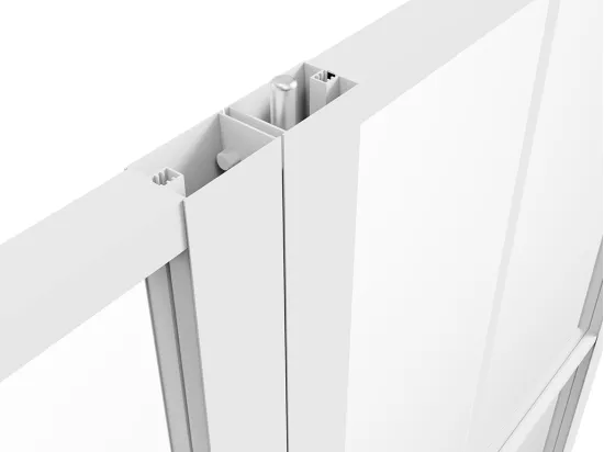 Bloc porte réversible à deux battants en aluminium et verre trempé - Blanc - 2 x H204 x L73 cm - SEROTO