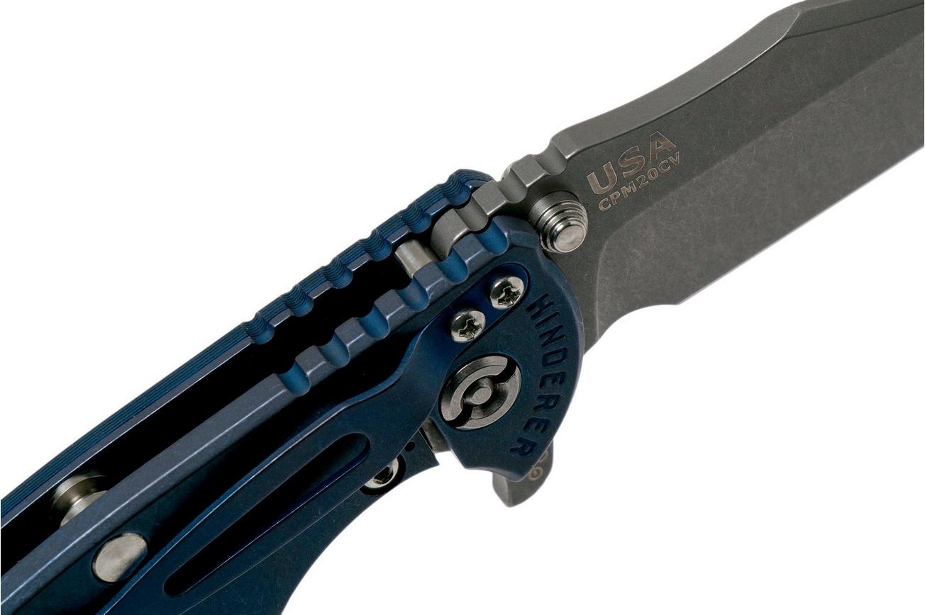 Rick Hinderer XM-18 3.5 Bowie 20CV Battle Blue, Blue-Black G10 zakmes