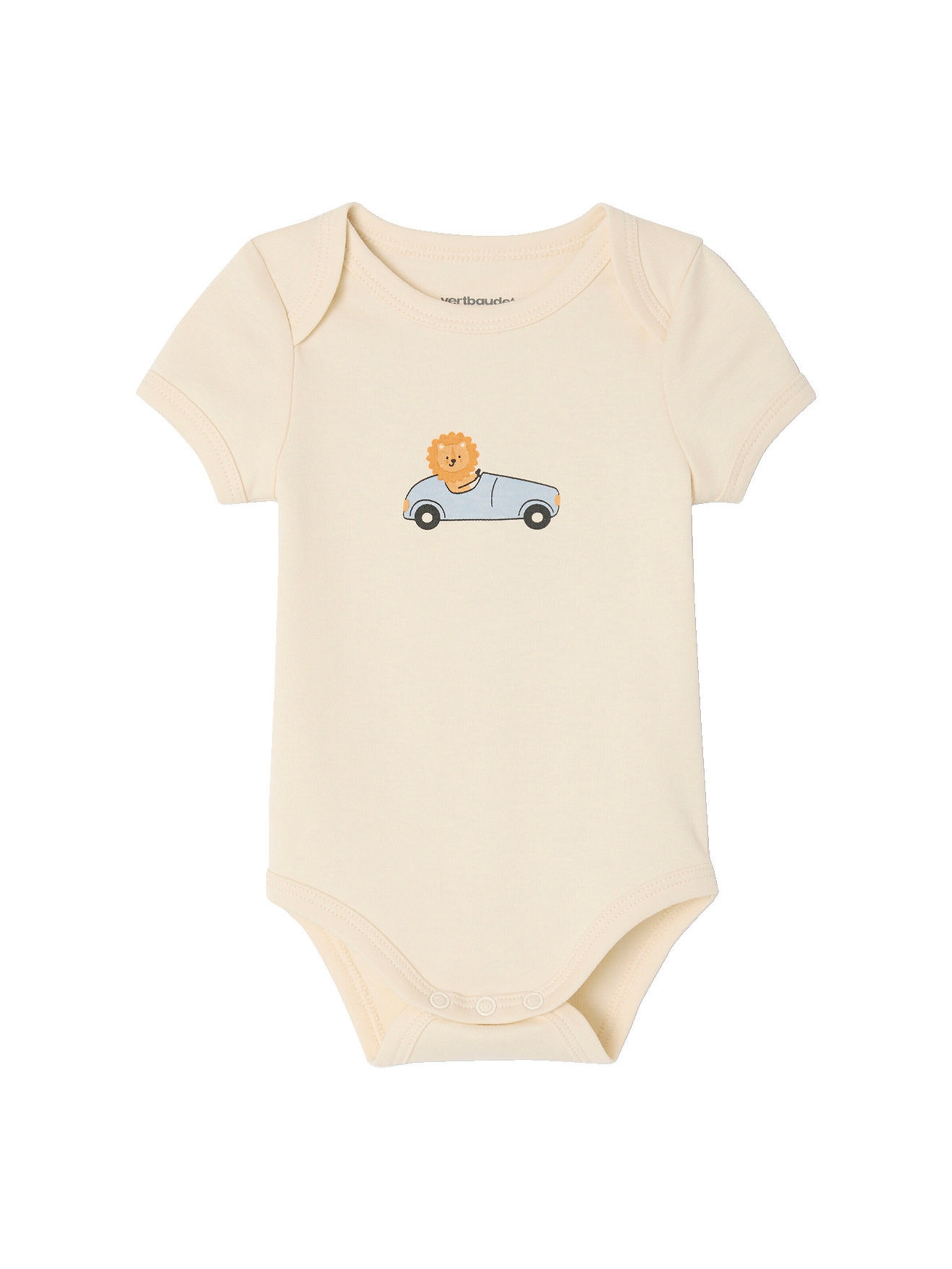 Vertbaudet Bio-Kollektion: 5er-Pack Baby Kurzarm-Bodys in Schlupfform wollweiß