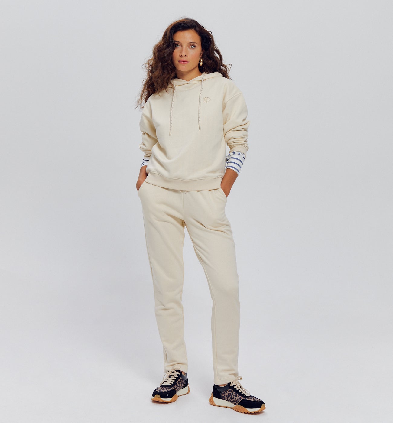 Sweat-shirt à capuche Femme - Ecru