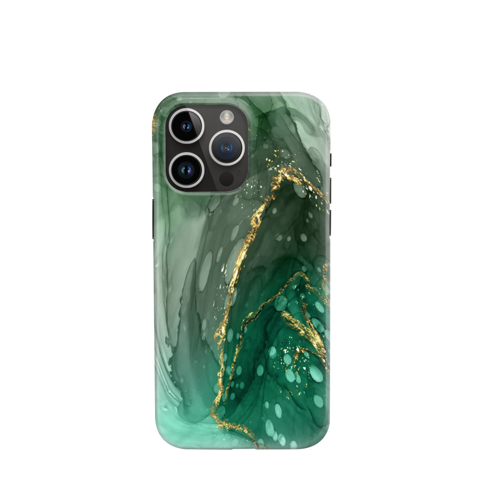 iPhone 14 Pro Max Hybrid (Kunststoff / Gummi) Hülle Marmor Marble 7 - Grün