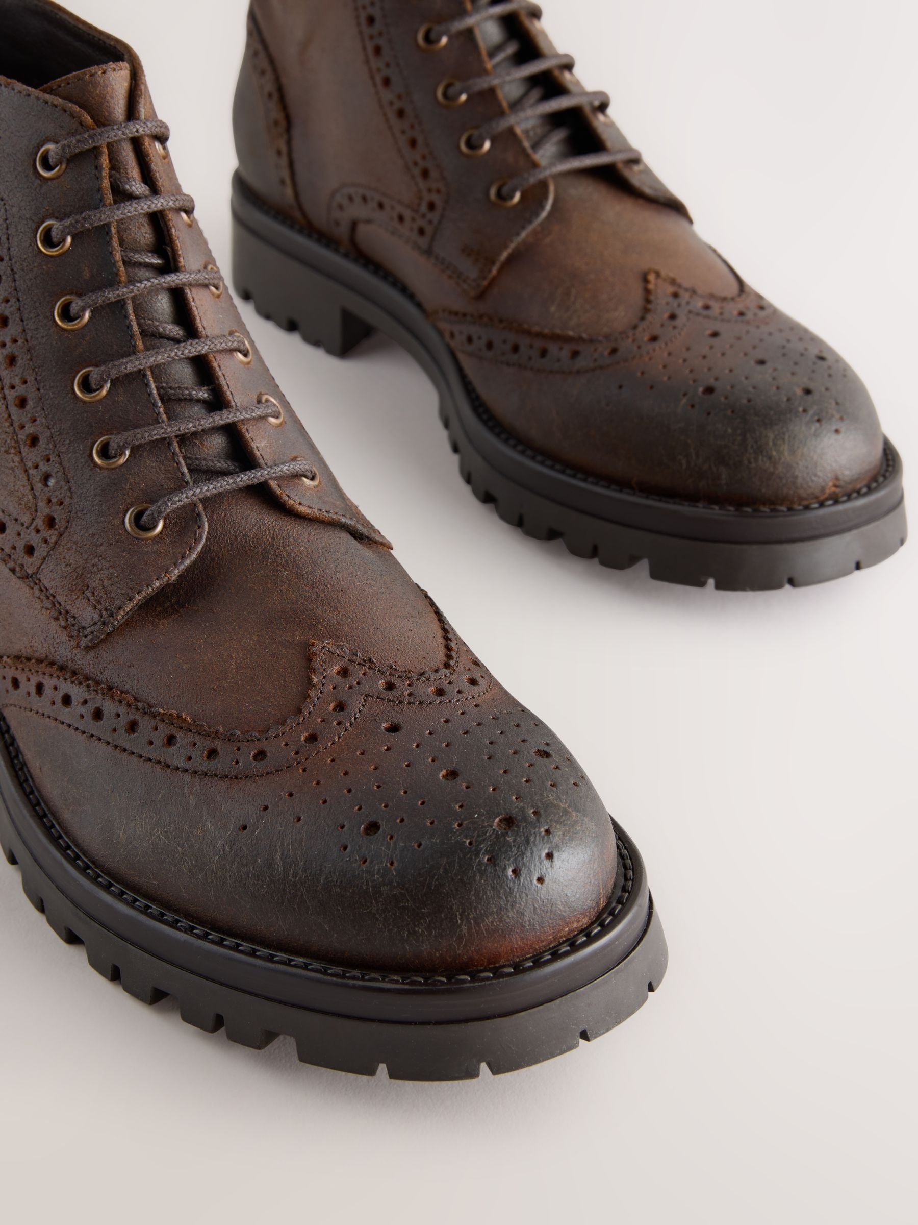 Bruin - Tall Chunky Lace-Up Brogue Boots