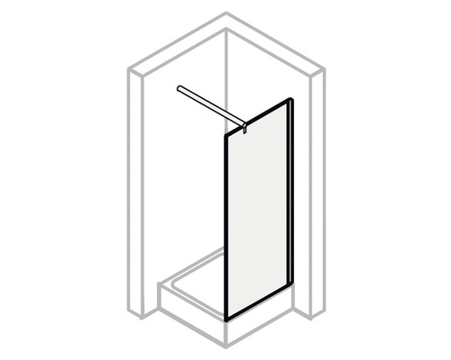 Douchecabine Breuer Panorama 1000x2000 cm decoratief glas horizontale strepen chroom 3338005073005