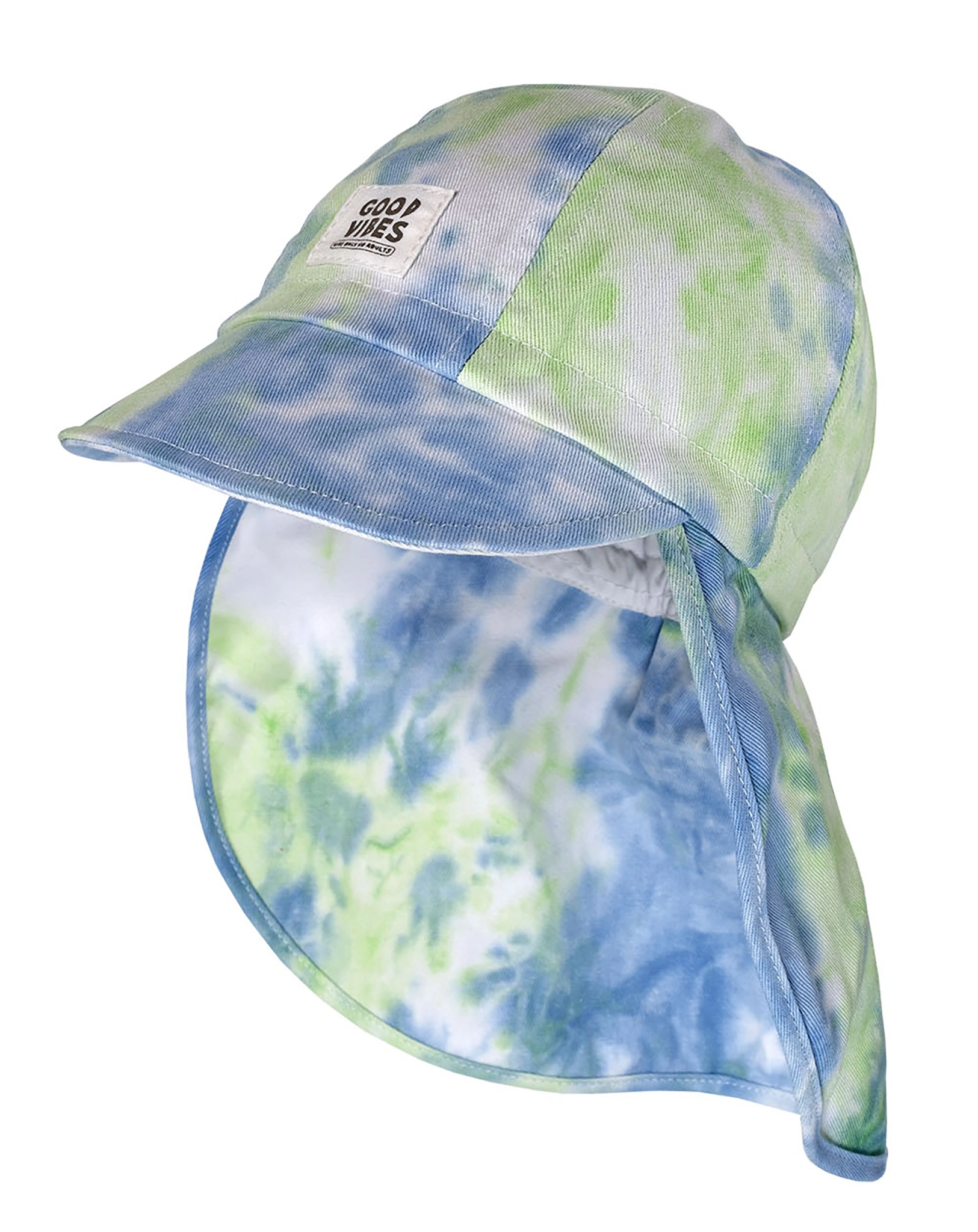 Schildmütze BATIK mit Nackenschutz in blau/lime