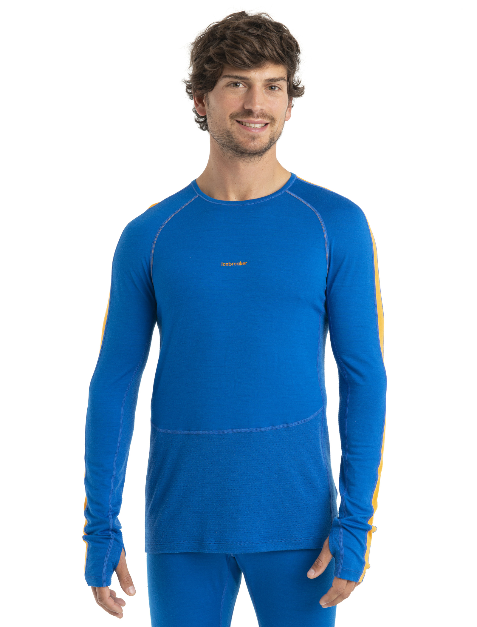 200 ZoneKnit Merino LS Crewe Thermal Top Herre Lazurite/Solar/Cb