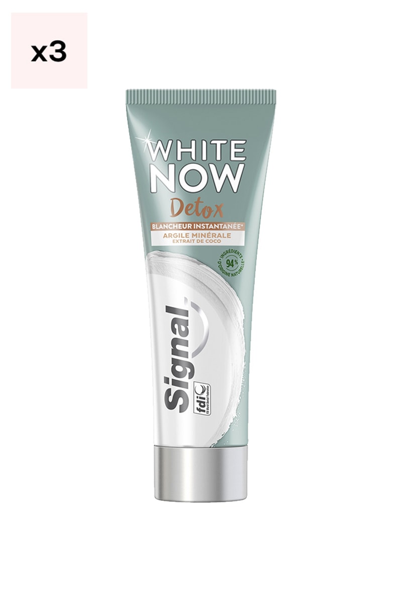 Dentifrices détox argile & coco - White Now - 3x 75 ml