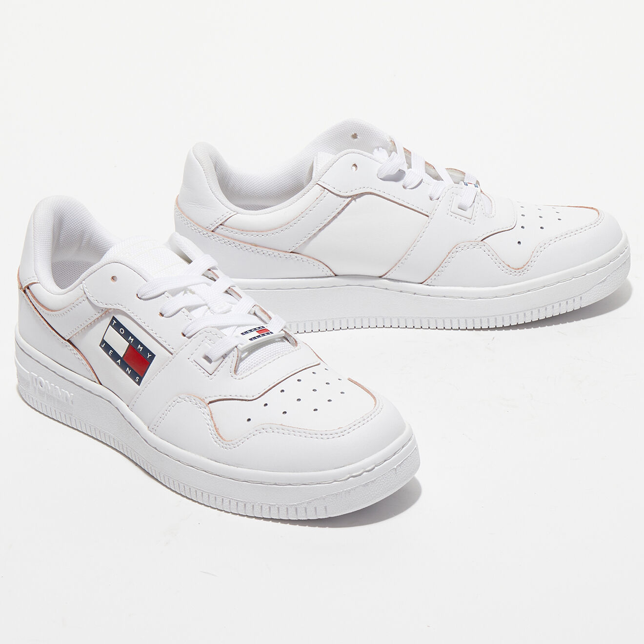 Tommy Hilfiger Baskets en Cuir Etch blanches