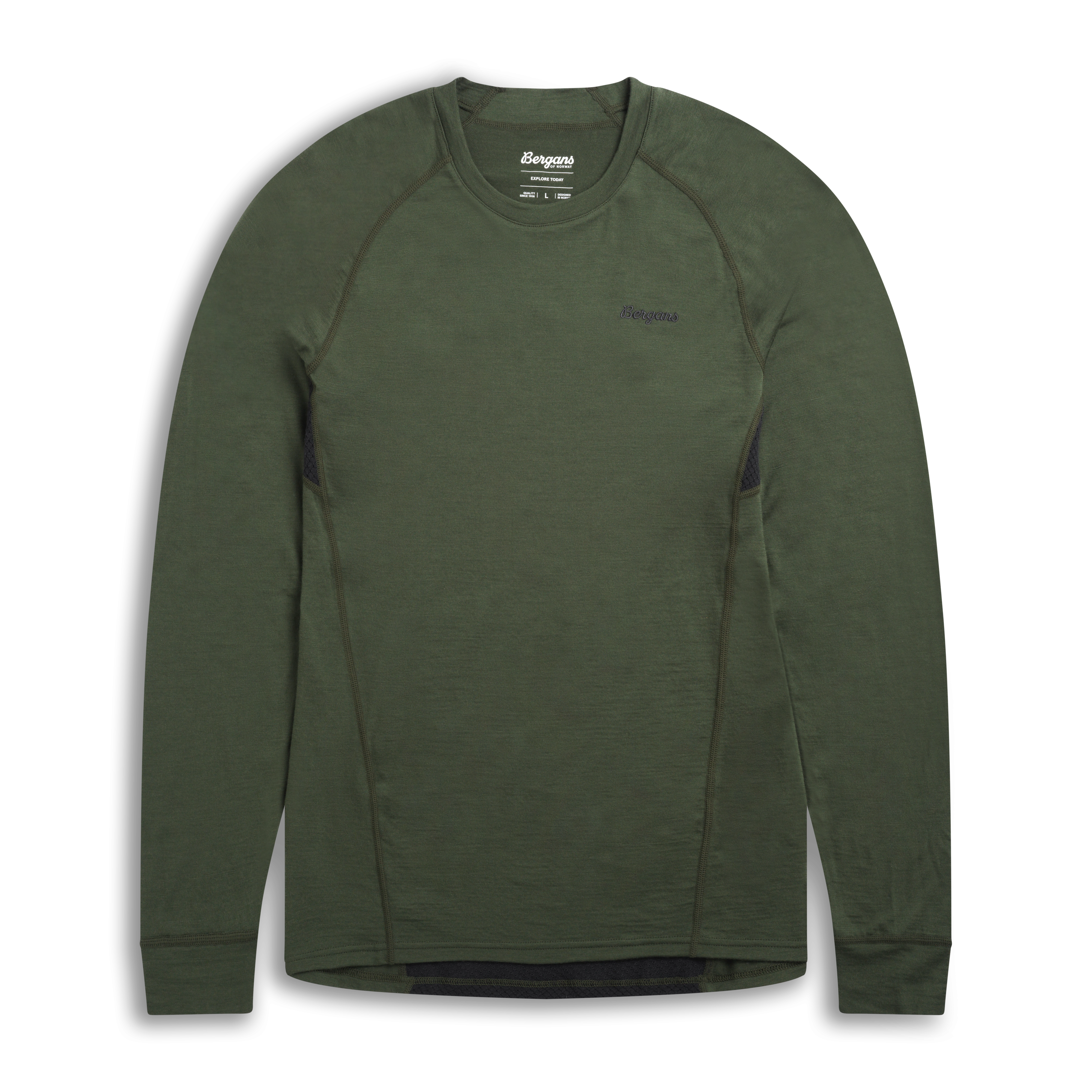 Inner:Pure Merino Long Sleeve Men Pine Forest / Dark Shadow Grey