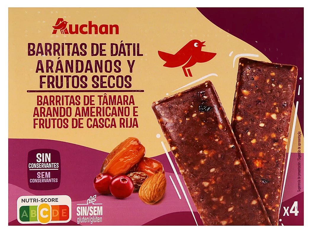 BARRAS TAMARA AUCHAN ARANDO AMERICANO COM FRUTOS SECOS 120G