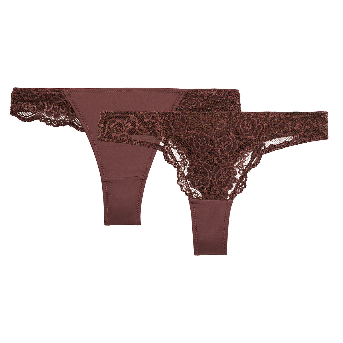 ANNE WEYBURN<br>Conjunto de 2 tangas em renda e microfibra Anthea