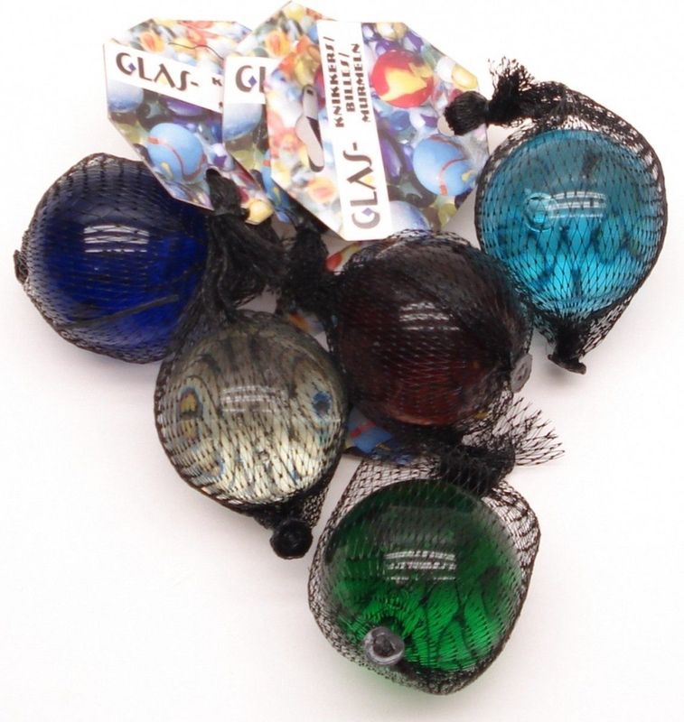 3x stuks mega grote speelgoed knikkers van 6 cm diameter. Glazen knikkers pakket van 3x kleuren