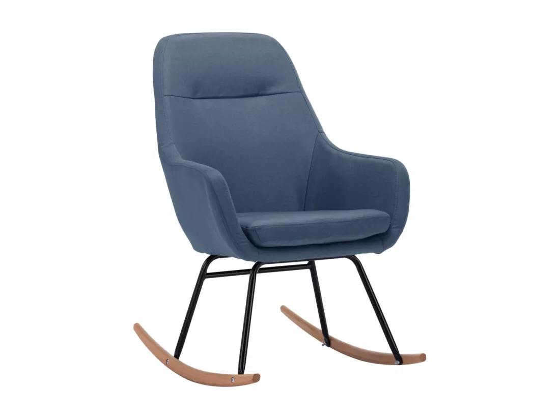 Chaise à bascule Bleu Tissu