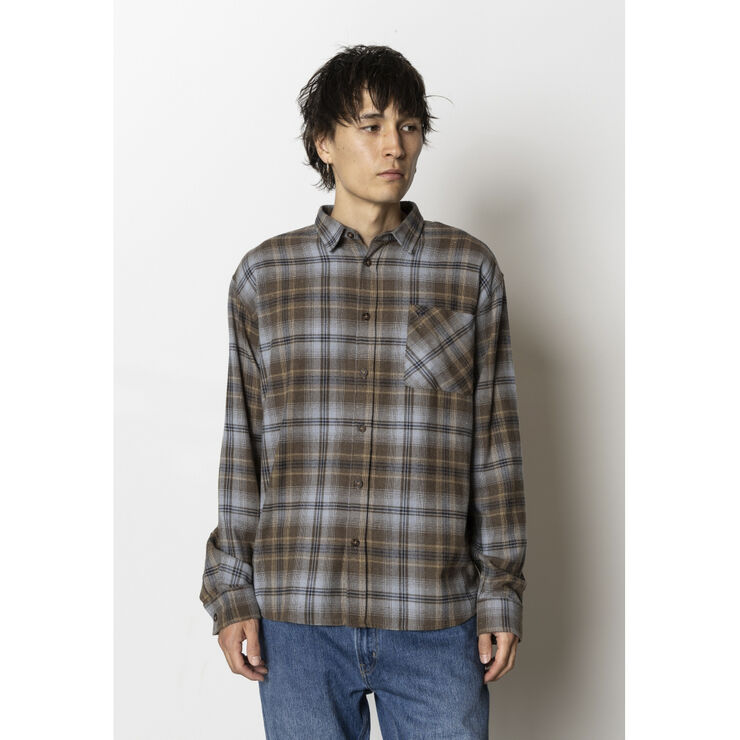 Fat Moose Forest flannel shirt Dark khaki check