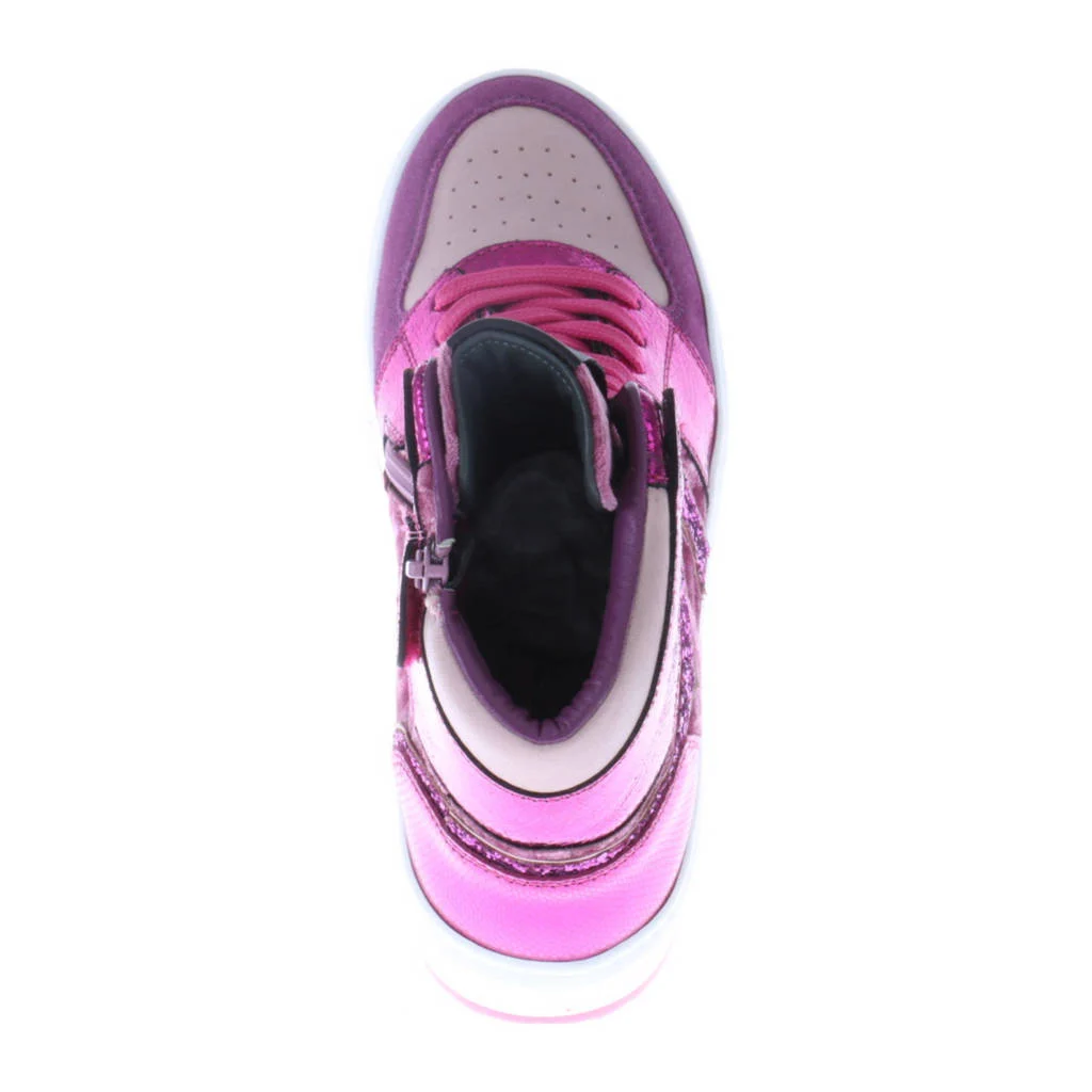 Hip leren sneakers roze/paars