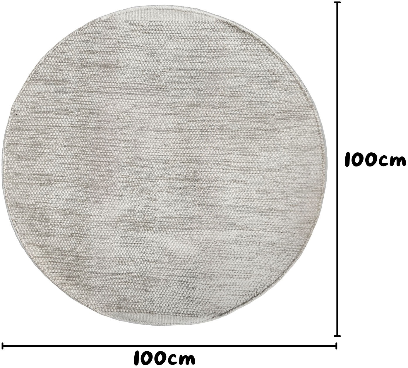 GOODproduct Wollteppich »Woolscape« rund 10 mm Höhe Wendeteppich, handgewebte Qualität, meliert, reine Wolle, Wohnzimmer